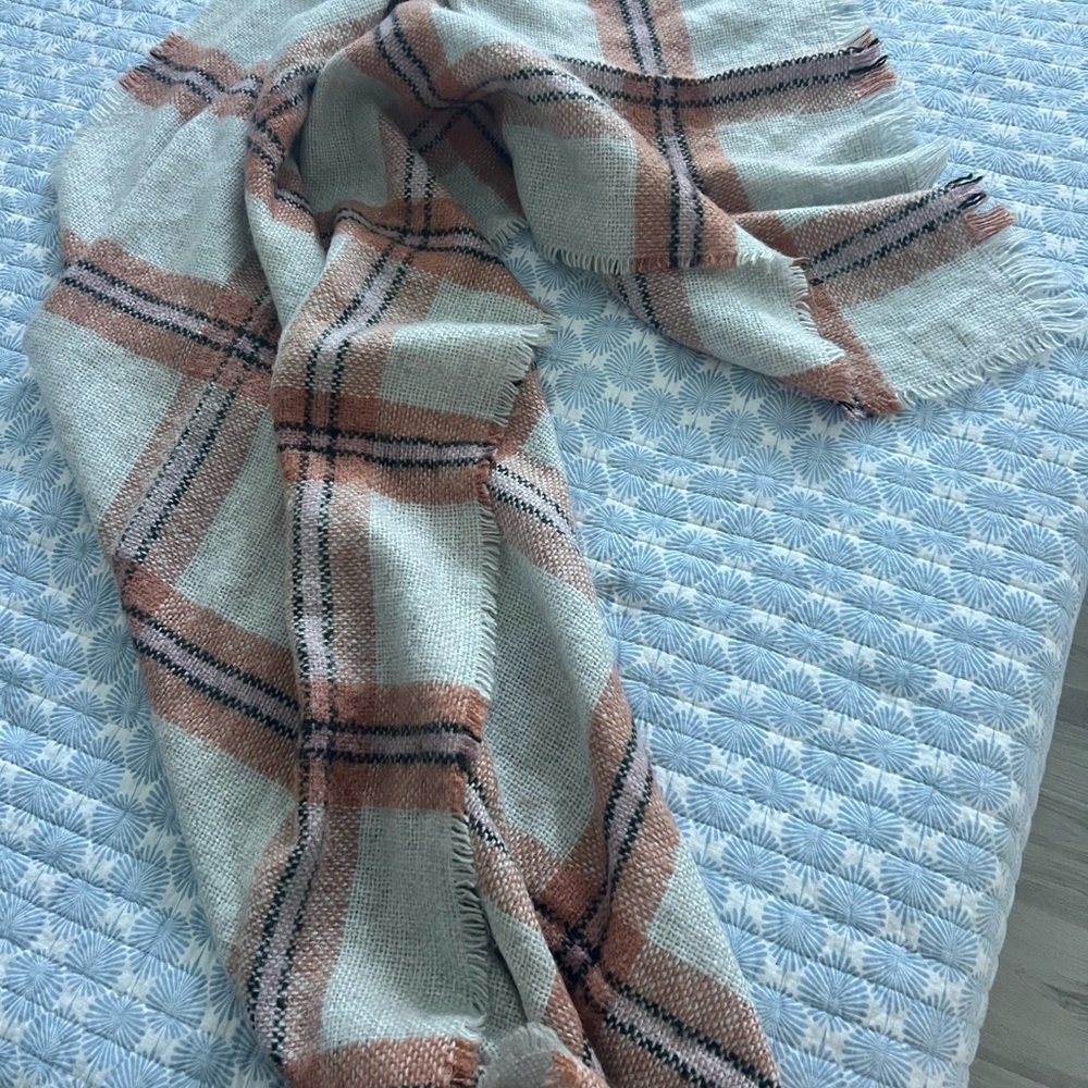 Plaid Fringe Scarf - Picture 2 of 4
